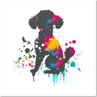 Poodle Pudel Ink Painting Art Posters and Art
